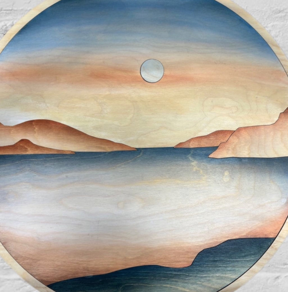 Boho Coastal Beach Landscape Wood Wall Art | Ocean Boho Landscape Wooden Wall Hanging | Boho Landscape Wall Art for Home Decor - Vintage Adventures