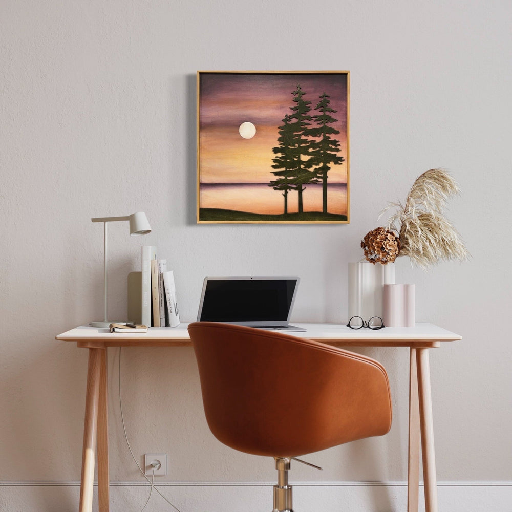 Sunset Lake Wood Wall Art | Sunset Wilderness Wooden Wall Hanging | 3D Lake House Gift for Her - Vintage Adventures