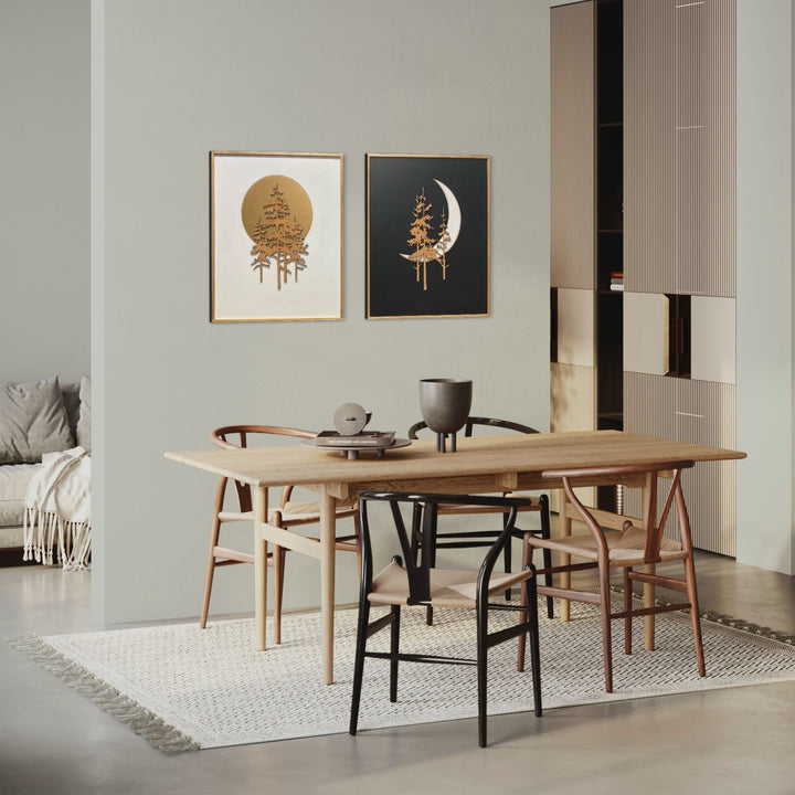 2-Piece Black and White Sun, Moon, and Trees Wood Wall Art Set - Vintage Adventures, LLC