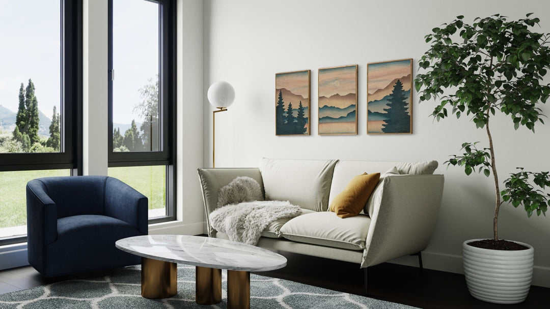 3-Piece Mountain and Forest Landscape Wood Wall Art Set - Vintage Adventures, LLC