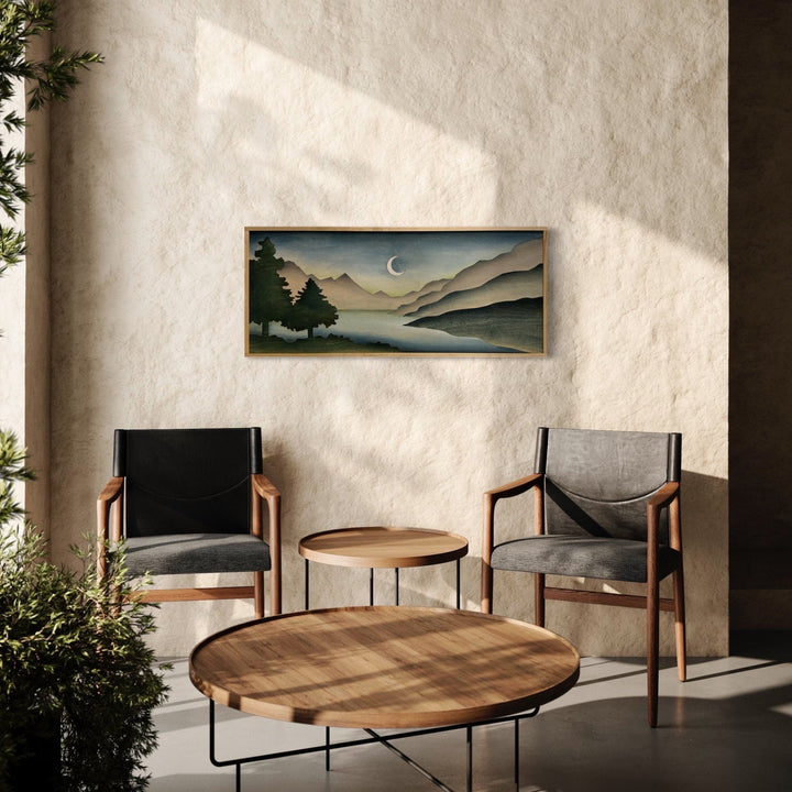 Boho Night Sky Mountain Landscape Wood Wall Art | Laser Cut Handmade Nature Wooden Wall Hanging | Hand Painted Watercolor Home Decor - Vintage Adventures