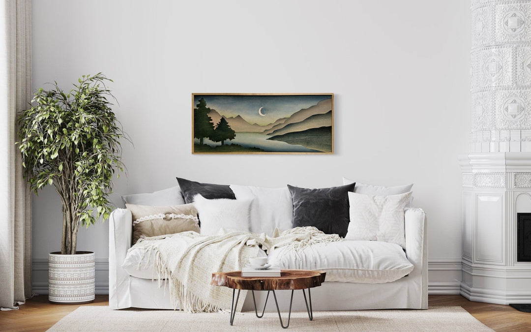 Boho Night Sky Mountain Landscape Wood Wall Art | Laser Cut Handmade Nature Wooden Wall Hanging | Hand Painted Watercolor Home Decor - Vintage Adventures