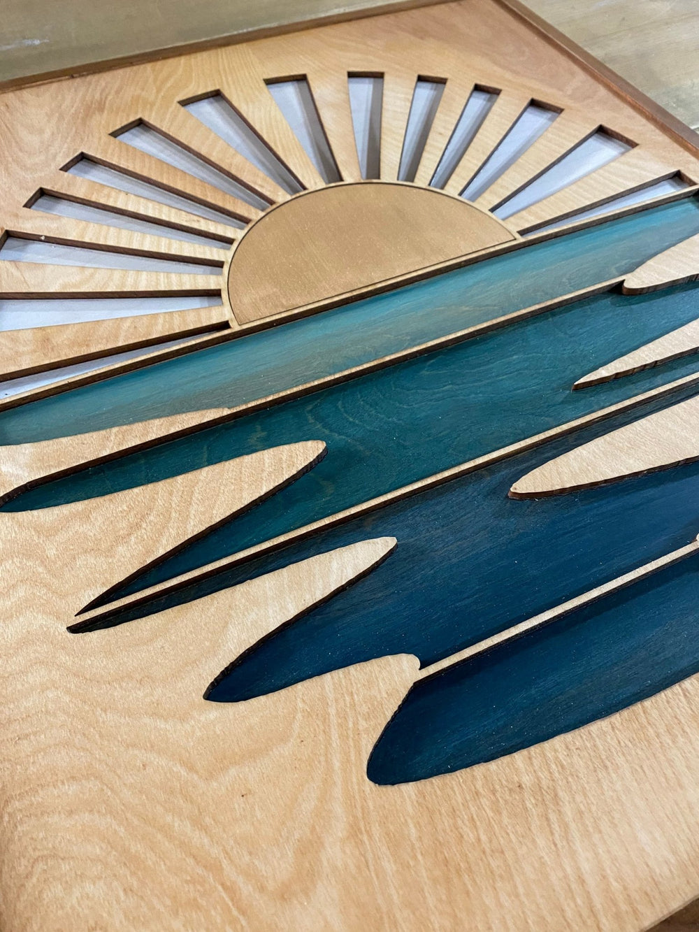 Boho Sun-Stream Over Water Wood Wall Art - Vintage Adventures, LLC