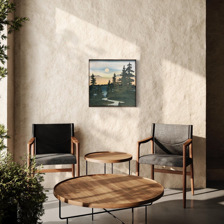 Forest Stream Wood Wall Art | Wilderness Wooden Wall Hanging | 3D Mountain Cabin Gift for Him - Vintage Adventures