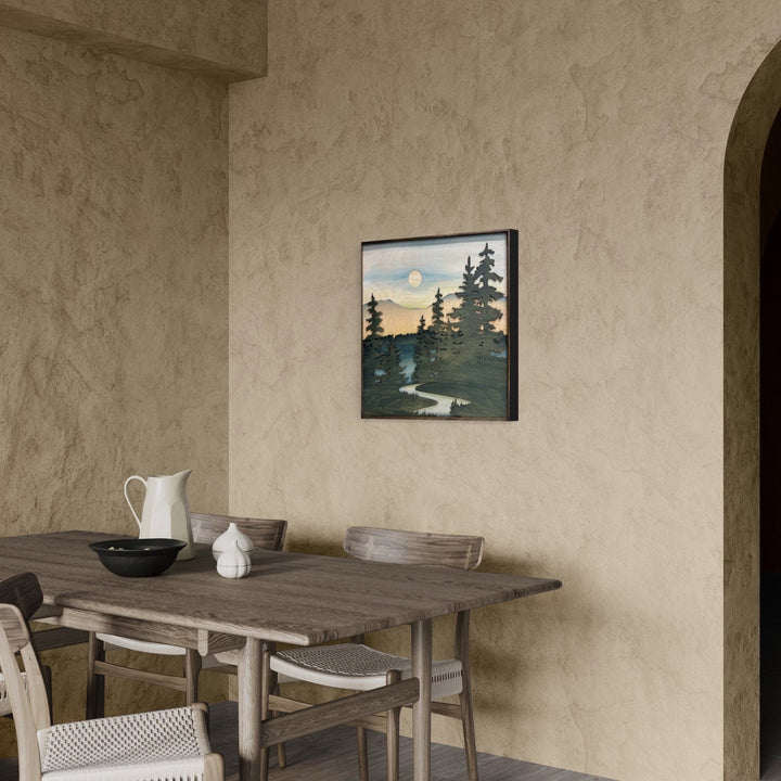 Forest Stream Wood Wall Art | Wilderness Wooden Wall Hanging | 3D Mountain Cabin Gift for Him - Vintage Adventures