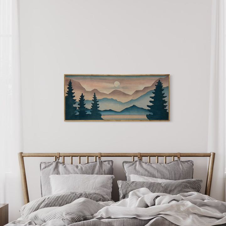 Long Mountain and Forest Landscape Wood Wall Art Piece - Vintage Adventures, LLC