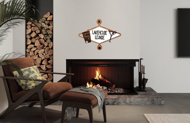 Mid Century Modern Lakehouse Lounge Bar Sign - Vintage Adventures, LLC