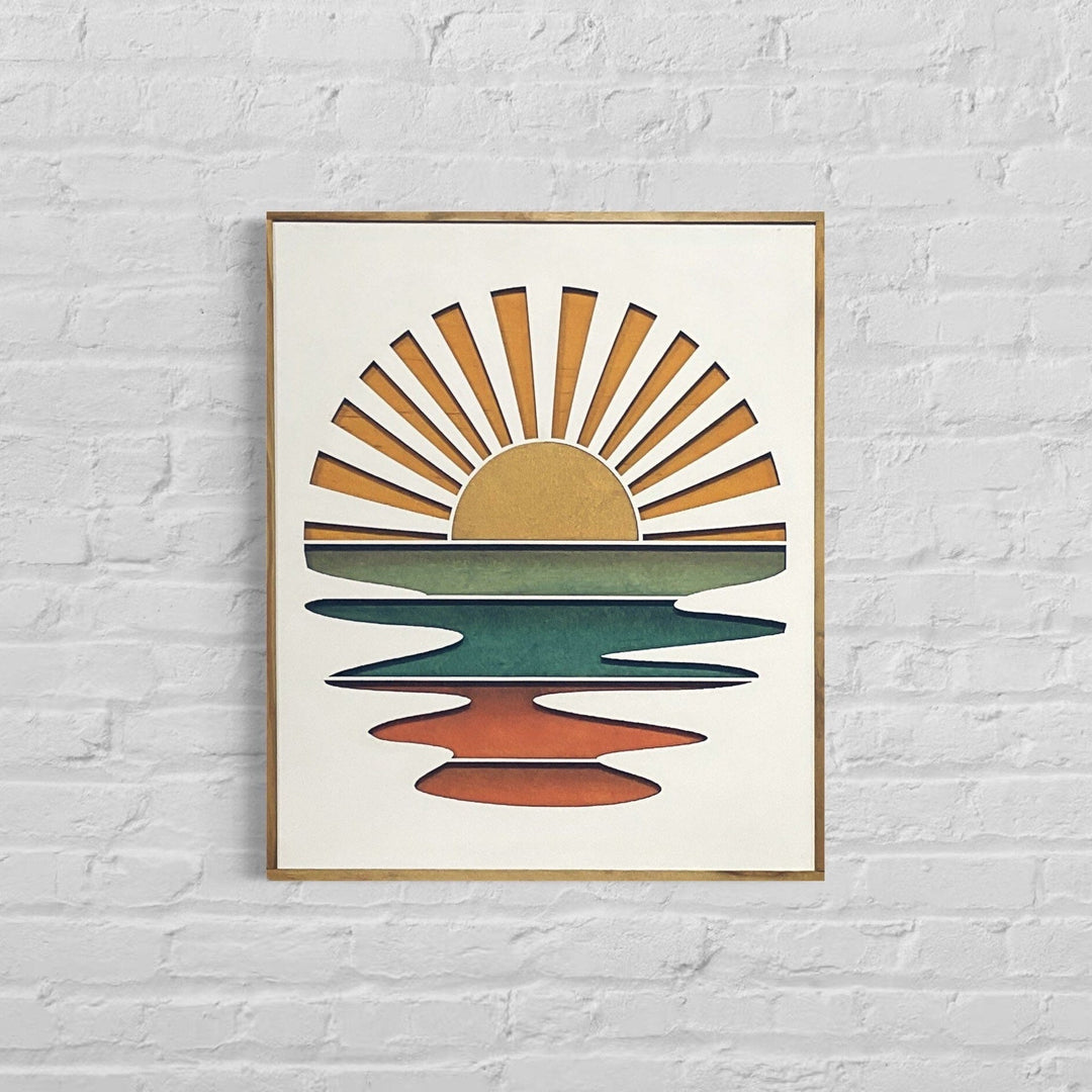 White Boho Sun-Stream Over Water Wood Wall Art - Vintage Adventures, LLC