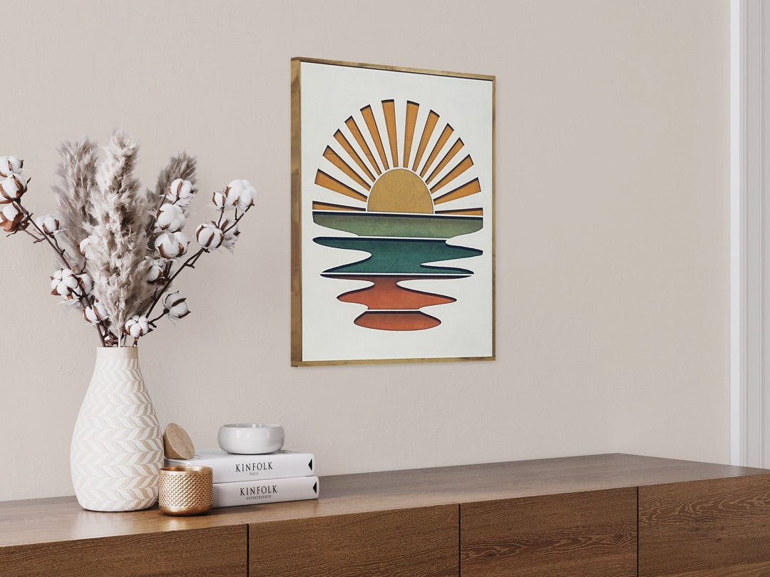 White Boho Sun-Stream Over Water Wood Wall Art - Vintage Adventures, LLC
