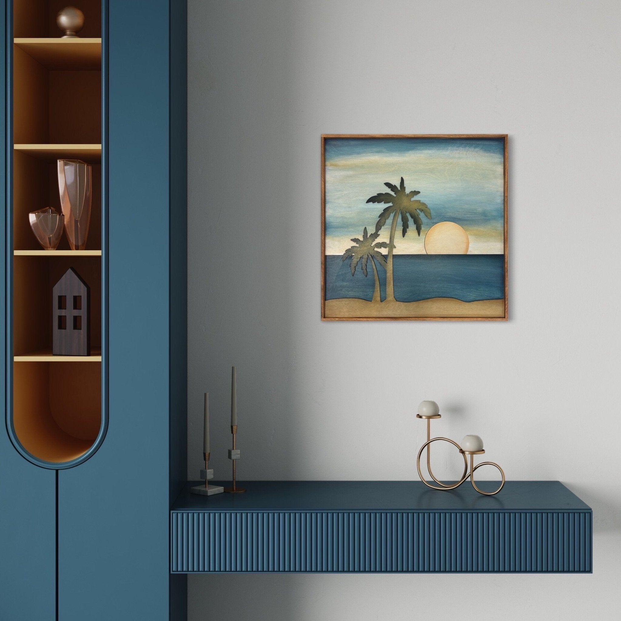 Beautiful 2024 Wall Art Beach House Scenery Gift