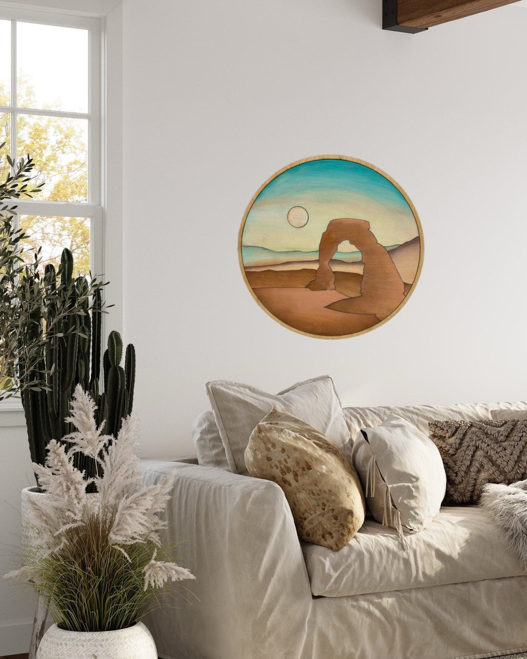 Southwest Desert Arch Round Wood Wall Art - Vintage Adventures, LLC